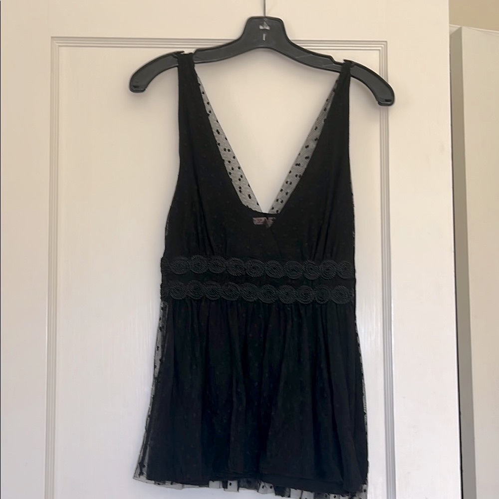 Vintage Elegant Black Sleeveless Top
